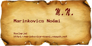 Marinkovics Noémi névjegykártya